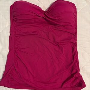 Anne Cole bandeau swim Tankini top hot pink fuchsia M